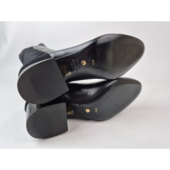Stuart Weitzman 5050 Women's Black Leather Flareblock Boots Size 6.5 SG659 - Picture 7 of 7